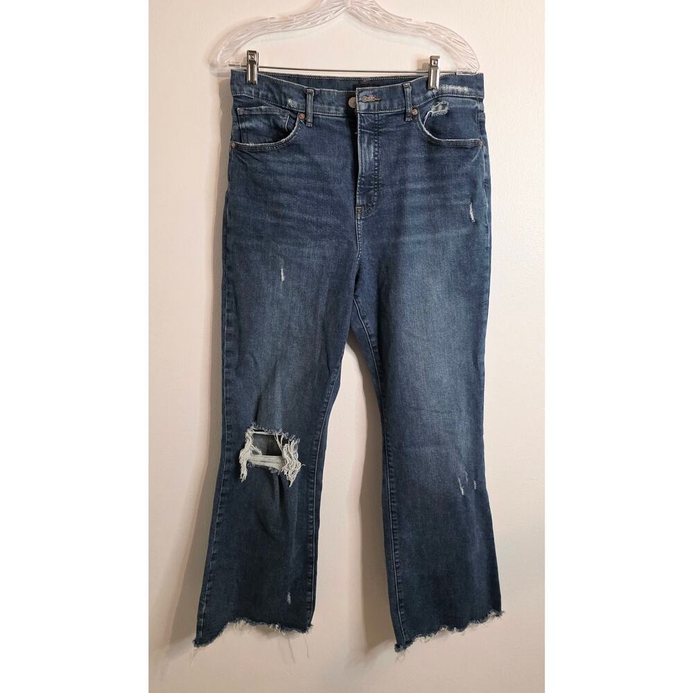 Express Jeans 90s Boot Cut Women's Size 12S Raw Hem 32" Waist 27" Inseam